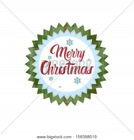 Happy New Year Merry Christmas Greeting Card Decoration Laber Web Icon Flat Vector Illustration