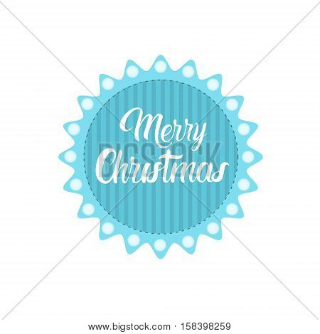 Happy New Year Merry Christmas Greeting Card Decoration Laber Web Icon Flat Vector Illustration