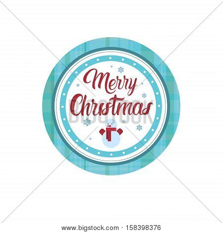 Happy New Year Merry Christmas Greeting Card Decoration Laber Web Icon Flat Vector Illustration