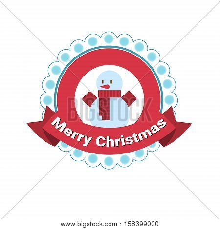 Happy New Year Merry Christmas Greeting Card Decoration Laber Web Icon Flat Vector Illustration