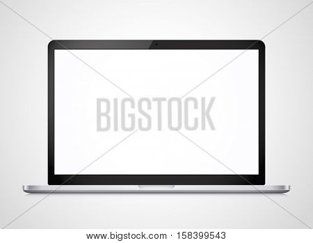Modern laptop computer vector mockup. Vector notebook photoreal 

illustration. Template for a content
