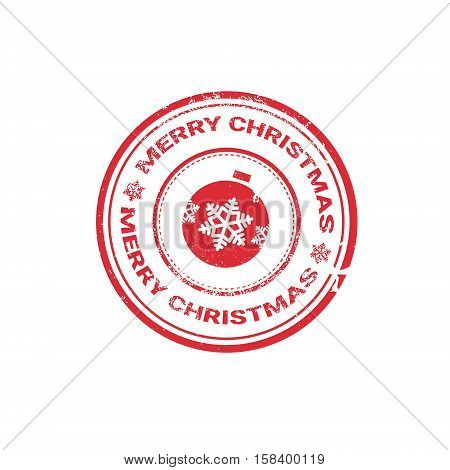 Happy New Year Merry Christmas Greeting Card Decoration Laber Web Icon Flat Vector Illustration
