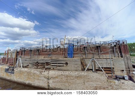 Gorodets, Russia - June 2.2016. View of the lower gateway Gorodetsky to the Volga River