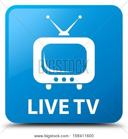 Live tv (antenna icon) cyan blue square button