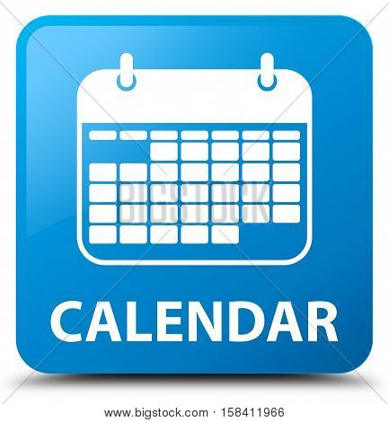 Calendar (appointment icon) cyan blue square button