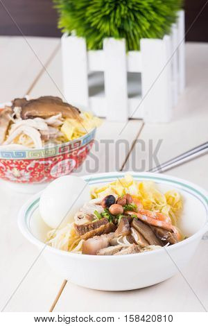 chinese tradition, birthday misua or noodles for long life