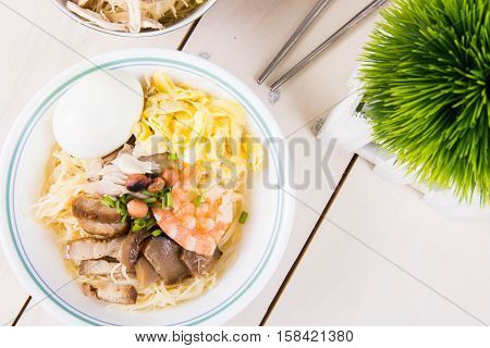chinese tradition, birthday misua or noodles for long life