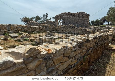 Ruins in Archaeological site of Aliki, Thassos island,  East Macedonia and Thrace, Greece