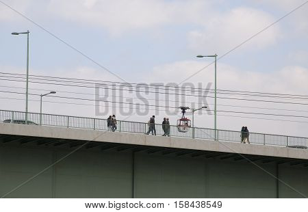 Pedestrians Walking On The Zoobrücke