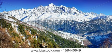Spectacular Chalaadi Glacier, Located On Southern Slope Of The Causacus Mountains