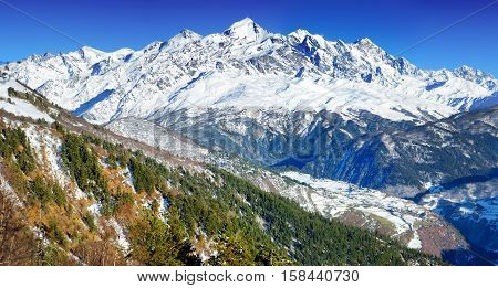 Spectacular Chalaadi Glacier, Located On Southern Slope Of The Causacus Mountains