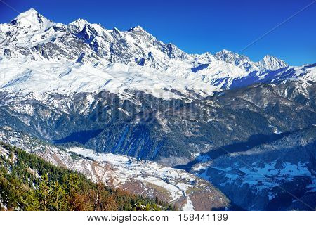 Spectacular Chalaadi Glacier, Located On Southern Slope Of The Causacus Mountains