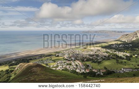An image shot from above Dwygyfylchi village Conwy County North Wales UK
