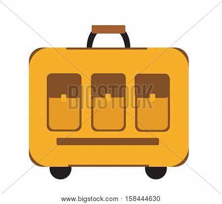Travel Suitcase icon flat style. Classic suitcase with a handle. Luggage isolated on a white background. Vector illustration