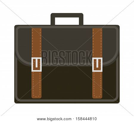 Business suitcase icon flat style. Portmanteau isolated on a white background. Vector illustration