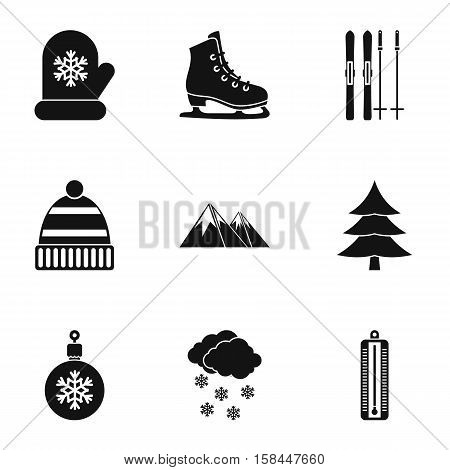 Winter frost icons set. Simple illustration of 9 winter frost vector icons for web
