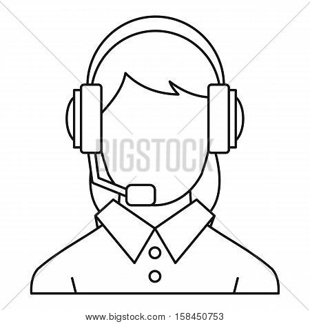 Customer support operator icon. Outline illustration of customer support operator vector icon for web