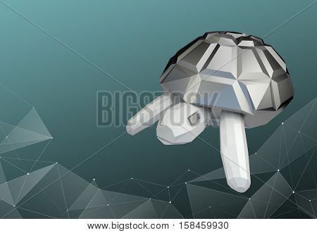 3D polygonal turtle, blue lines and dots back