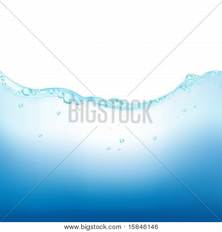 Onda di acqua con le bollicine