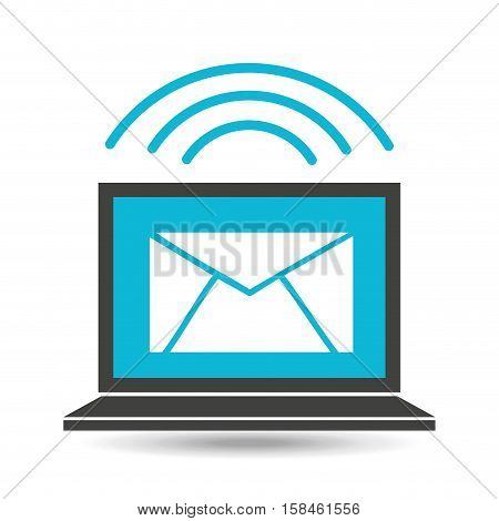 social media laptop email message vector illustration eps 10