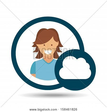 character girl cloud social media concept vector illustration eps 10