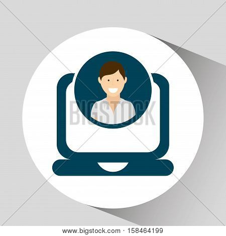 character social laptop media concept vector illustration eps 10