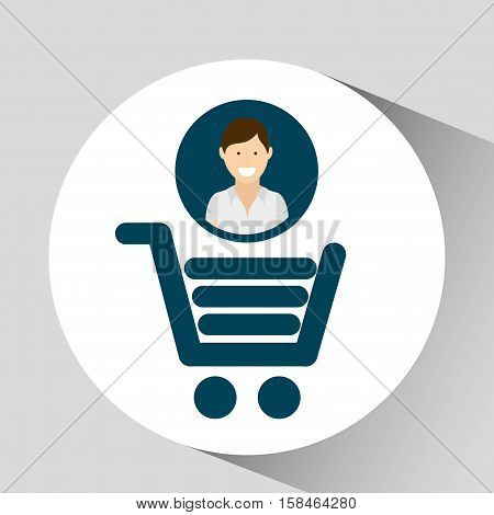 character shop cart social media concept vector illustration eps 10