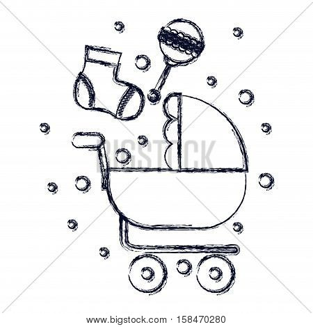 Stroller icon. Baby object child childhood infant theme. Isolated design. Vector illustration