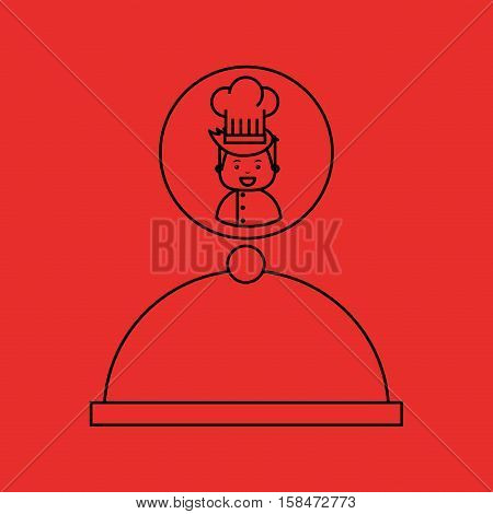 cartoon chef gourmet tray food vector illustration eps 10
