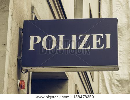 Vintage Looking Polizai Police Sign