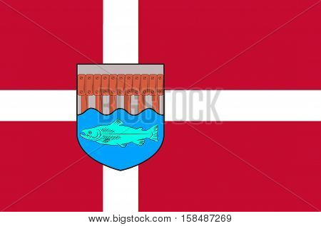 Flag of Skive in Central Jutland Region in Denmark