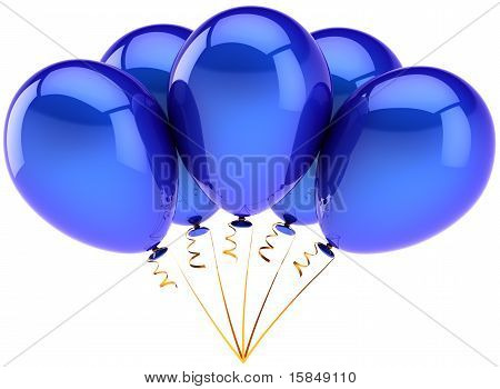 Party balloner farvede skinnende blå