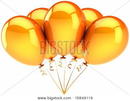 Orange helium balloner fem skinnende