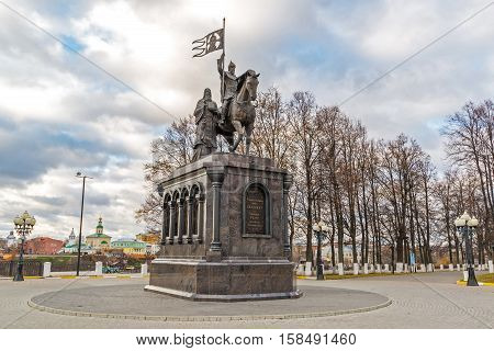 Vladimir, Russia - November 05.2015. The monument to a St. Prince Vladimir and Fedor