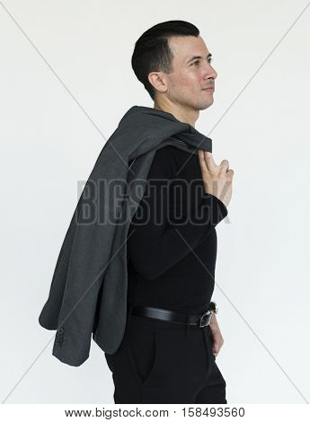 Man Cheerful Studio Portrait Concept