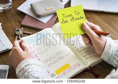Time to Set Goals Target Aspirations Intention Objective Concept