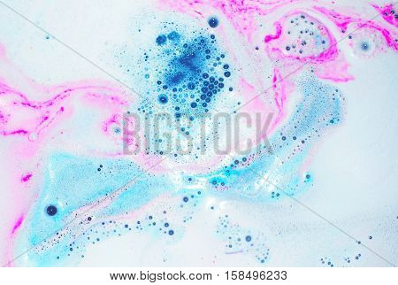 Explosion of colour after a bath bomb