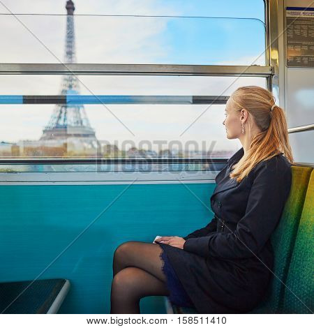 Beautiful Young Woman In Parisian Subway