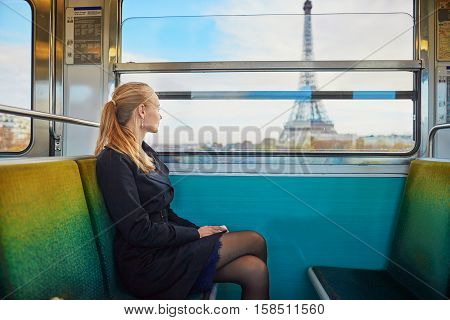 Beautiful Young Woman In Parisian Subway