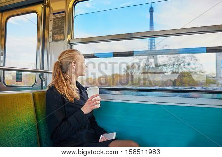 Beautiful Young Woman In Parisian Subway