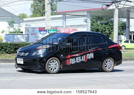 CHIANG MAI THAILAND - OCTOBER 27 2016: Private Eco car Honda Brio Amaze. On road no.1001 8 km from Chiangmai Business Area.