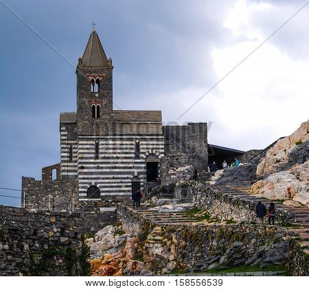 The Church of St. Peter is a Roman Catholic church in Lazzaro Spallanzani, Portovenere, Italy, in the Gulf of Poets in the province of La Spezia.