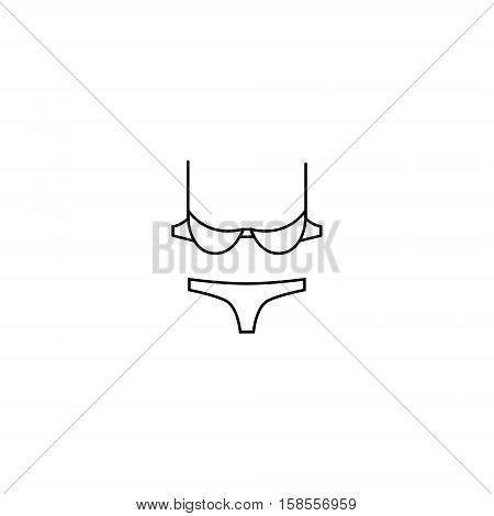 Open balconette bra and panties simple black outline icon