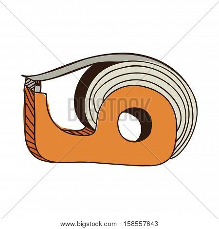 silhouette colorful of tape adhesive with blade cut vector illustration