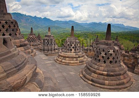 Borobudur temple near Yogyakarta on Java island, Indonesia