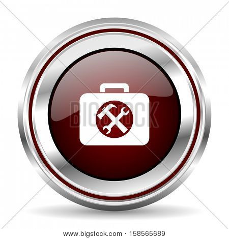 toolkit icon chrome border round web button silver metallic pushbutton