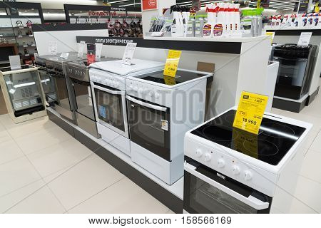 Moscow, Russia - August 30.2016 Electric cookers in a Mvideo