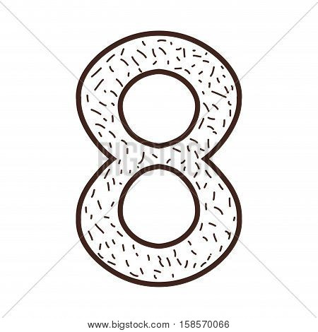 silhouette number eight design with sparks vector illustration