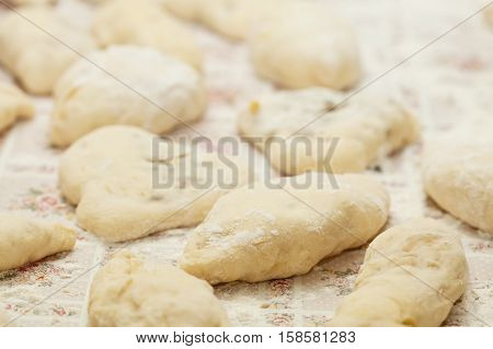 cooking delicious cakes at home. Floury products with filling.
