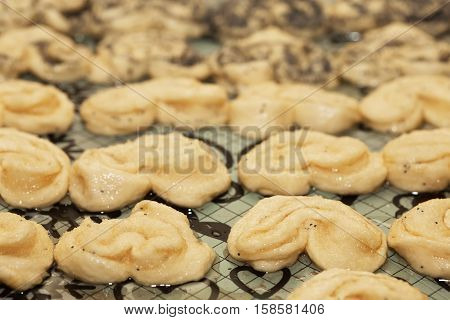 cooking delicious cakes at home. Floury products with filling.
